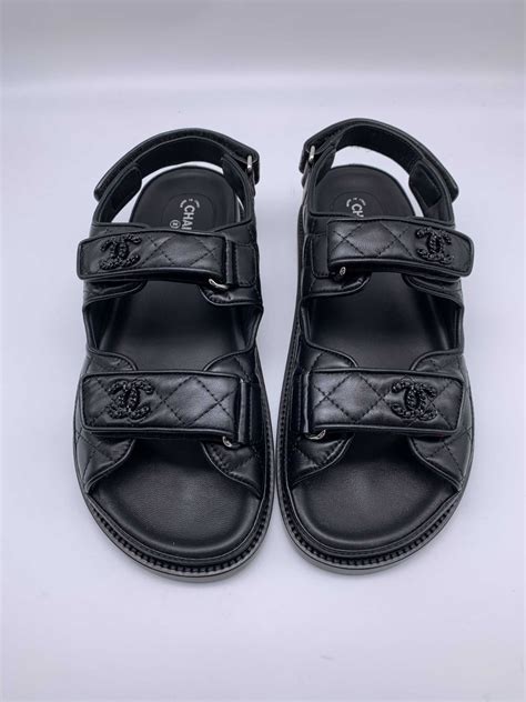 buy chanel sandals black